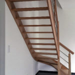 Escalier d'intérieur PMR standard en bois et métal "Erdeven" - Réf : STERL2016SCMEXOG - Vue n°1 bis